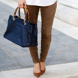 DG2 Diane Gilman Faux Leather Suede Embossed Slimming Hi-Rise Stretch Leggings.